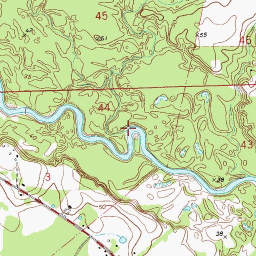 Topographic Map of Brushy Branch, LA
