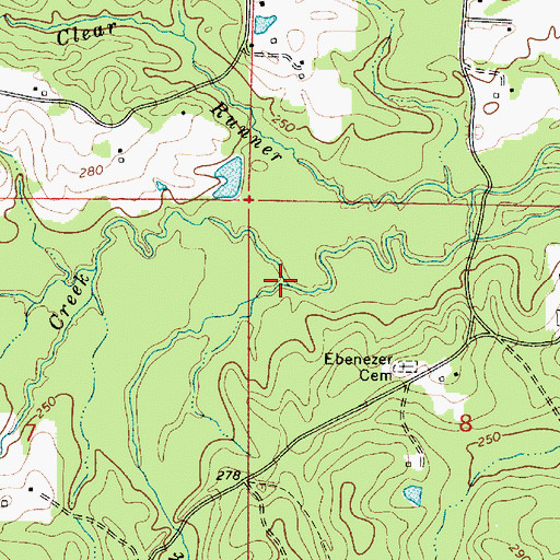 Topographic Map of Brushy Creek, LA