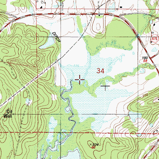 Topographic Map of Brushy Creek, LA
