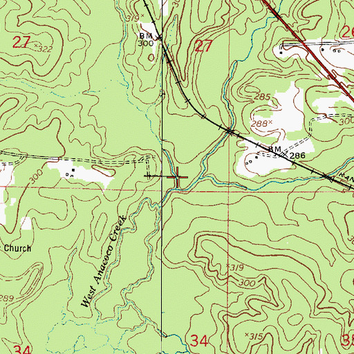 Topographic Map of Brushy Creek, LA