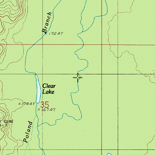 Topographic Map of Brushy Creek, LA
