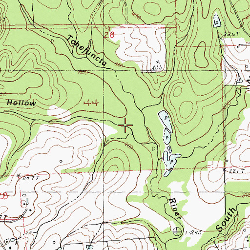 Topographic Map of Brushy Hollow, LA