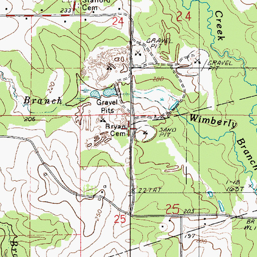 Topographic Map of Bryan Cemetery, LA