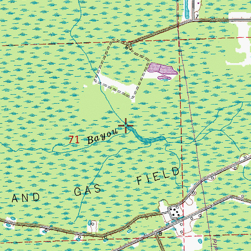 Topographic Map of Bubbling Bayou, LA