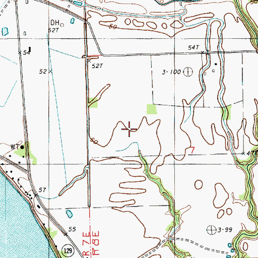 Topographic Map of Buck Bayou, LA
