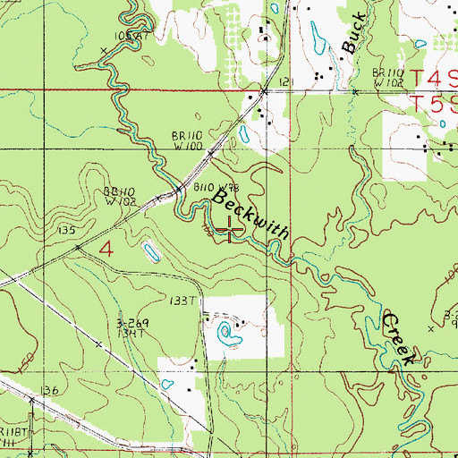 Topographic Map of Buck Branch, LA