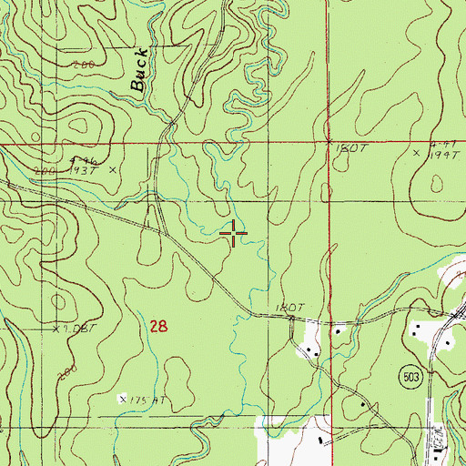 Topographic Map of Buck Creek, LA