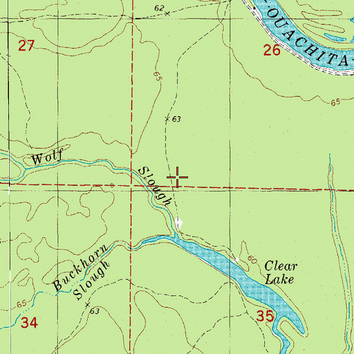 Topographic Map of Buckhorn Slough, LA