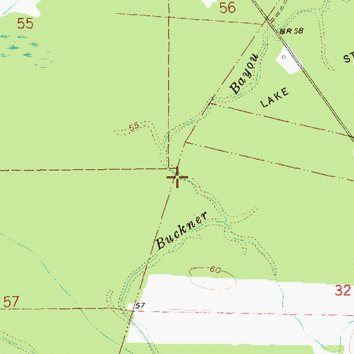 Topographic Map of Buckner Bayou, LA