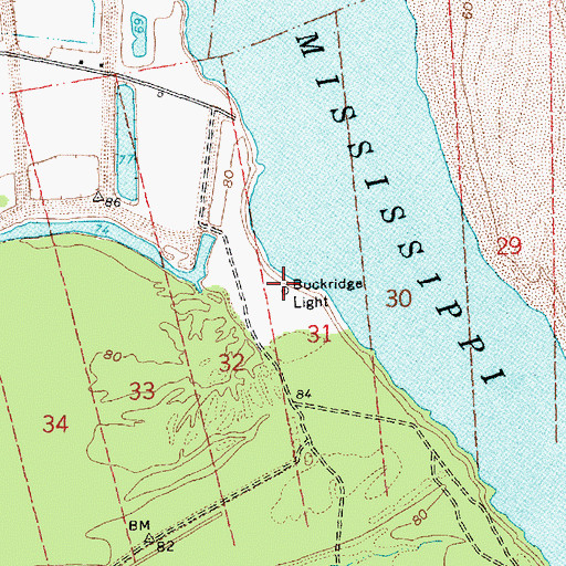 Topographic Map of Buckridge Light, LA