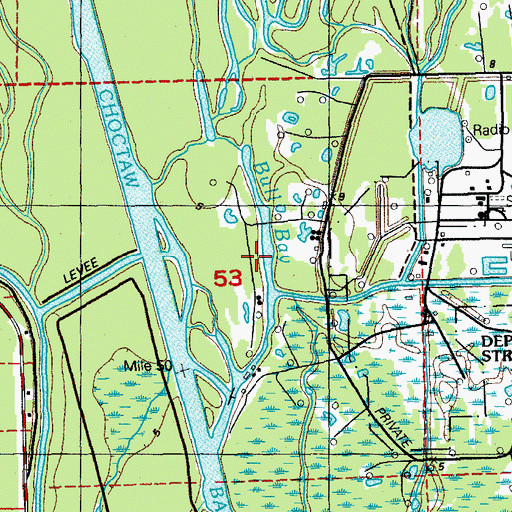 Topographic Map of Bull Bay, LA