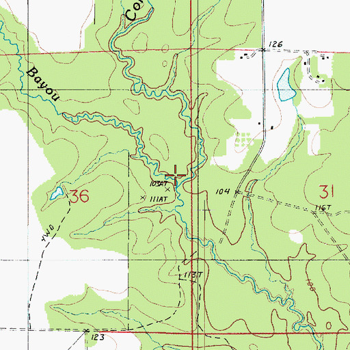Topographic Map of Bull Bayou, LA
