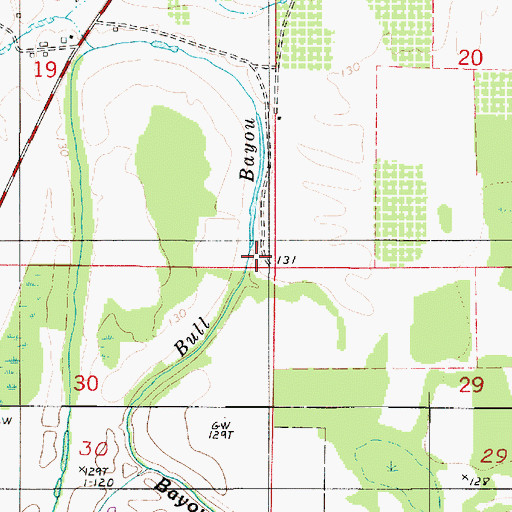 Topographic Map of Bull Bayou, LA