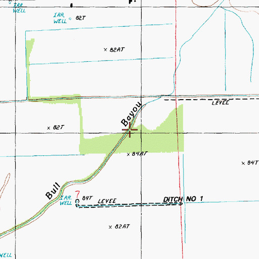 Topographic Map of Bull Bayou, LA