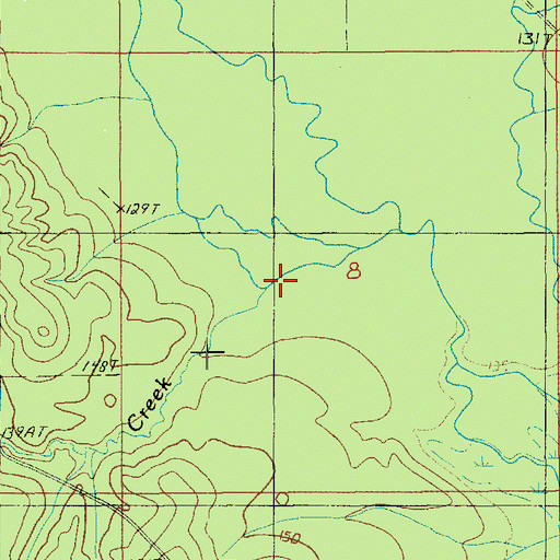 Topographic Map of Bull Creek, LA