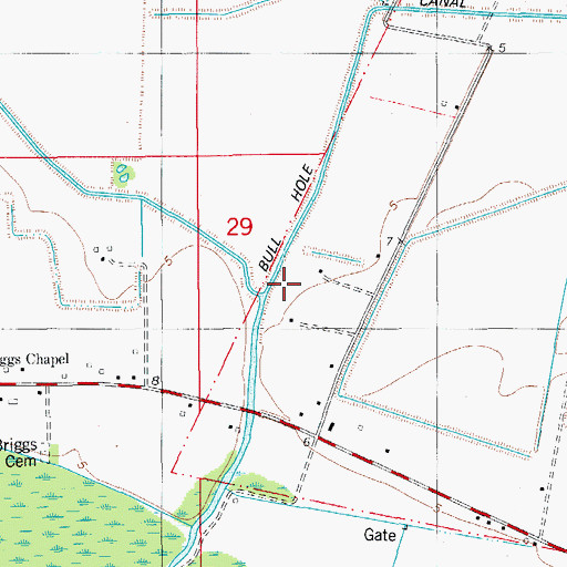 Topographic Map of Bull Hole Canal, LA