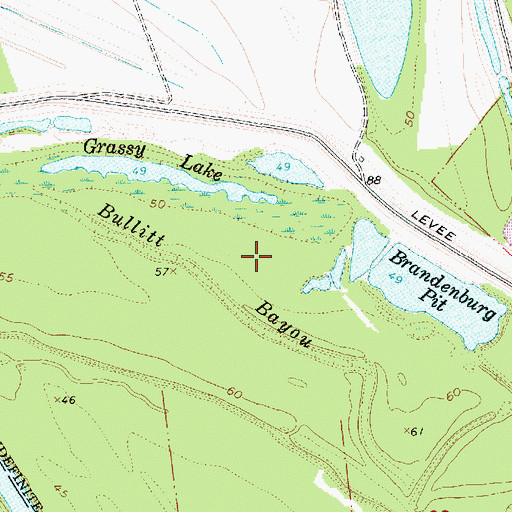 Topographic Map of Bullitt Bayou, LA