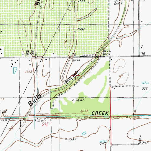 Topographic Map of Bulls Bayou, LA