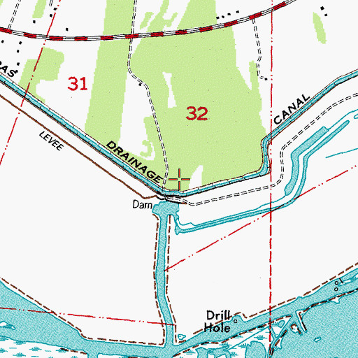 Topographic Map of Buras Drainage Canal, LA