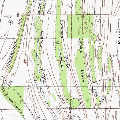 Topographic Map of Burkman Brake, LA