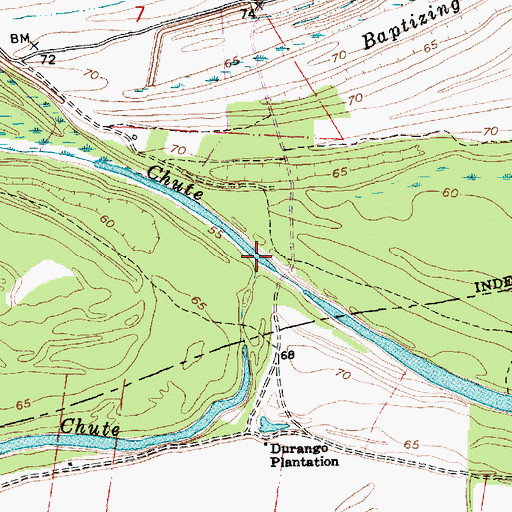 Topographic Map of Burnett Chute, LA