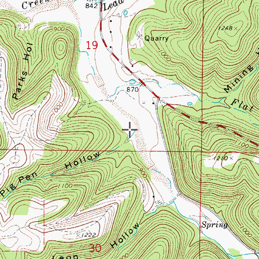 Topographic Map of Pig Pen Hollow, AR