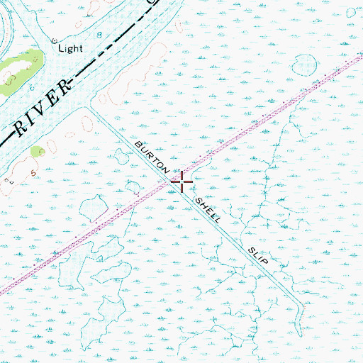 Topographic Map of Burton Shell Slip, LA