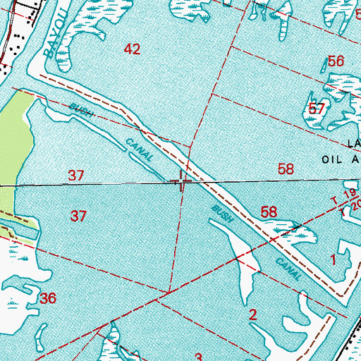 Topographic Map of Bush Canal, LA