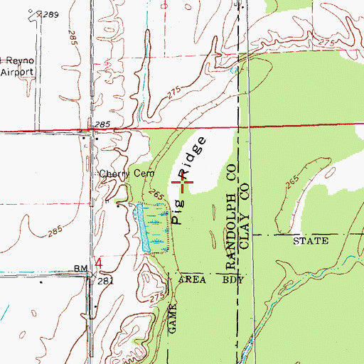Topographic Map of Pig Ridge, AR