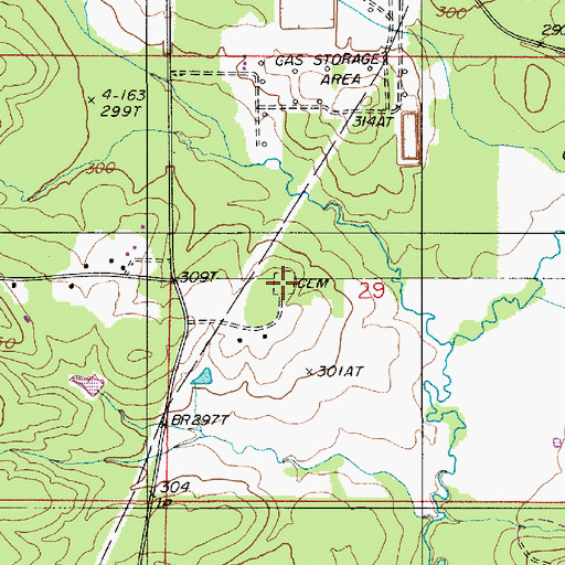 Topographic Map of Butler Cemetery, LA