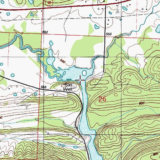 Topographic Map of Pigeon Creek, AR