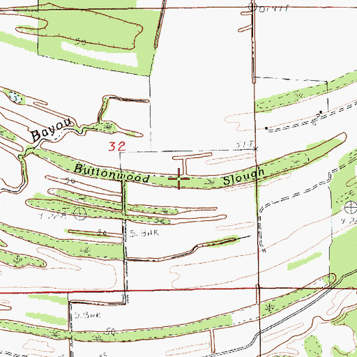 Topographic Map of Buttonwood Slough, LA