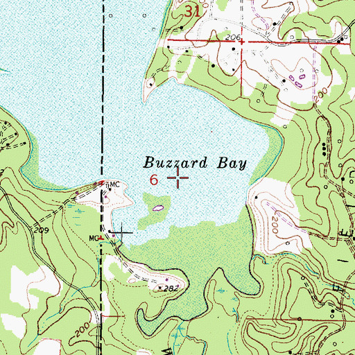 Topographic Map of Buzzard Bay, LA