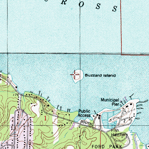 Topographic Map of Buzzard Island, LA