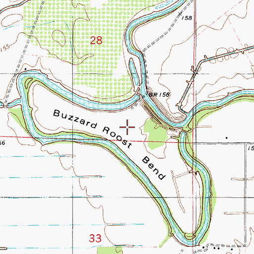 Topographic Map of Buzzard Roost Bend, LA