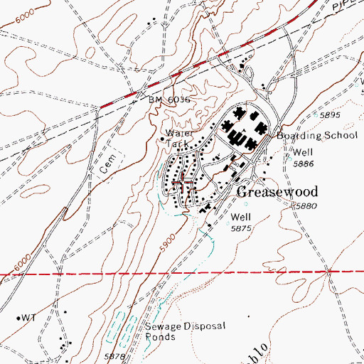 Topographic Map of Greasewood, AZ