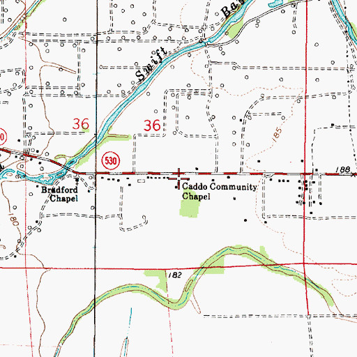 Topographic Map of Caddo Community Chapel, LA