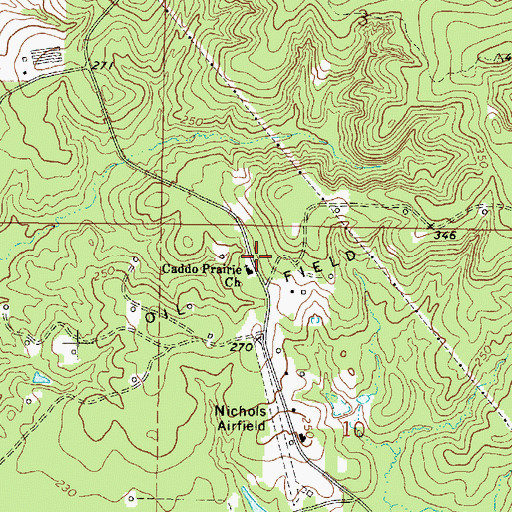 Topographic Map of Caddo Prairie Church, LA