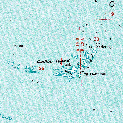 Topographic Map of Caillou Island, LA
