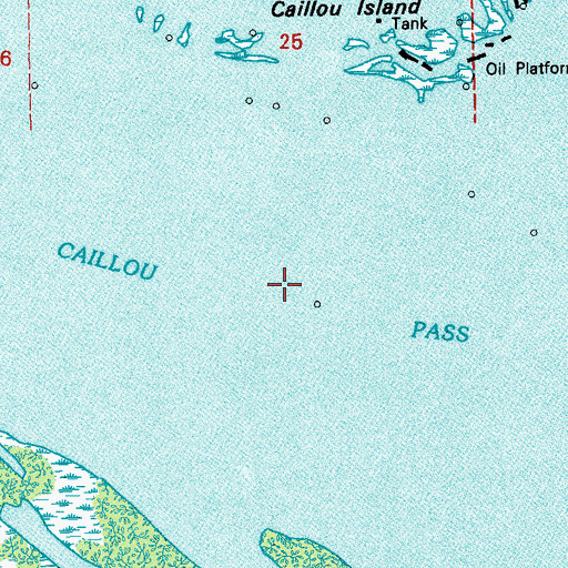 Topographic Map of Caillou Pass, LA