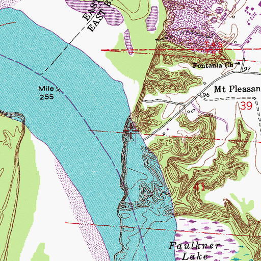 Topographic Map of Cain Cemetery (historical), LA