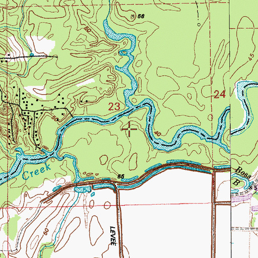 Topographic Map of Cainey Bayou, LA