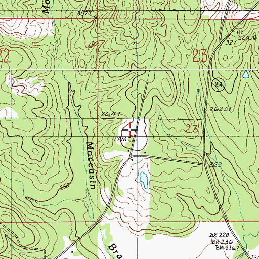 Topographic Map of Caldwell Cemetery, LA