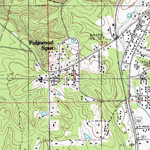 Topographic Map of Caldwell Church, LA