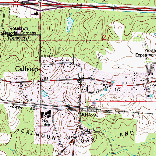 Topographic Map of Calhoun, LA