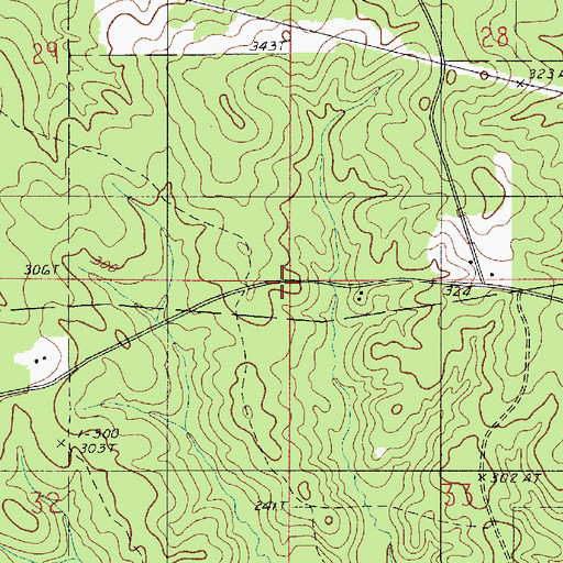 Topographic Map of Calhoun School, LA