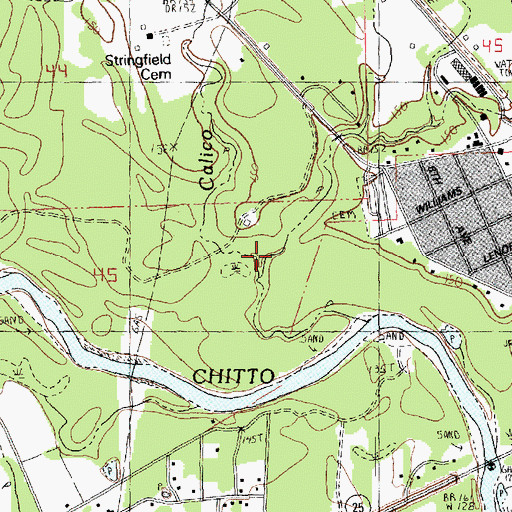 Topographic Map of Calico Branch, LA