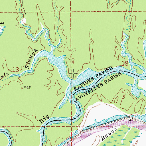 Topographic Map of Camels Slough, LA