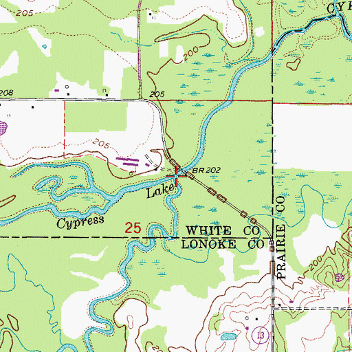 Topographic Map of Pigeon Roost Creek, AR