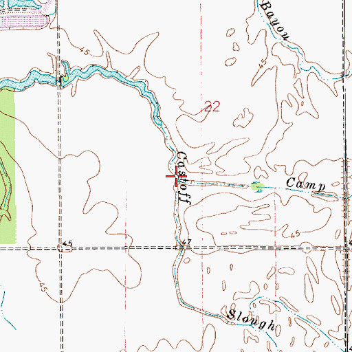 Topographic Map of Camp Branch, LA